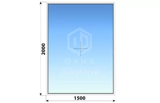 Глухое пластиковое окно 1500x2000