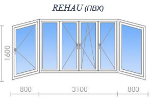 Остекление балкона rehau